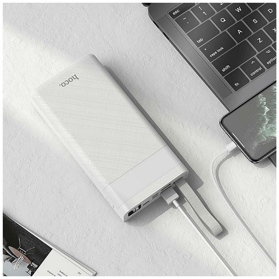 hoco. Punjač prijenosni sa lampom, Hoco j73, 30000mAh, 2A / 2A - J73 Powerful, White