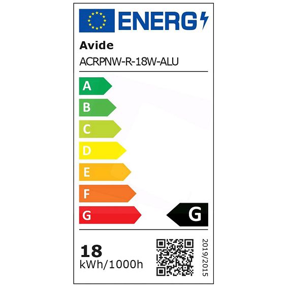 Avide Plafonjera LED, ugradna, 18W, 1490 lm, 4000K, IP20 - ACRPNW-R-18W-ALU