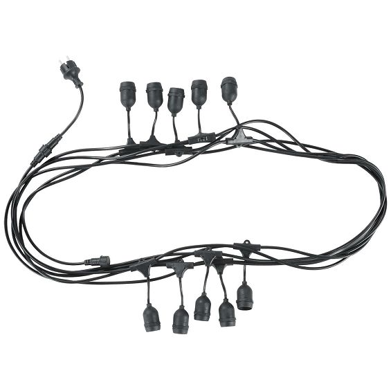 Avide Kabel sa 10 sijaličnih grla E27, dužina 10 met., Outdoor - Outdoor E27 String 10m