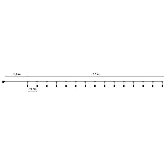 Avide Kabel sa 10 sijaličnih grla E27, dužina 10 met., Outdoor - Outdoor E27 String 10m