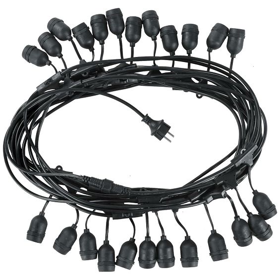 Avide Kabel sa 24 sijaličnih grla E27, dužina 15 met., Outdoor - Outdoor E27 String 15m