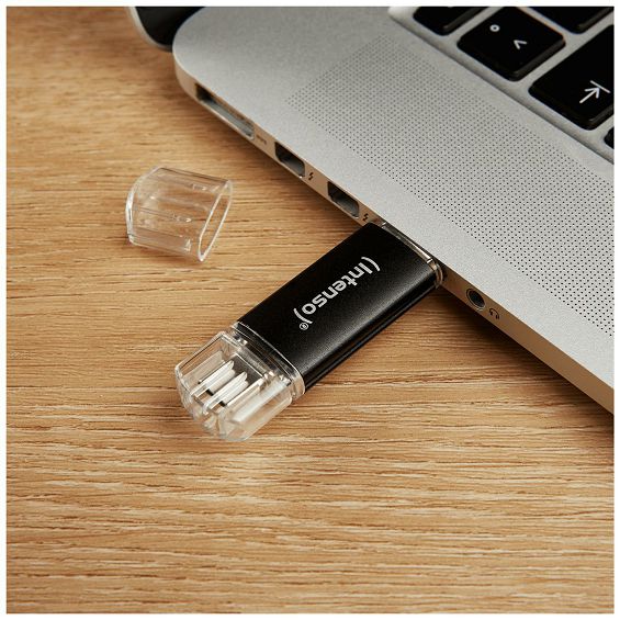 (Intenso) USB Flash drive 128GB, USB 3.2, USB-C, USB-A, Twist Line - USB3.2-128GB/Twist Line