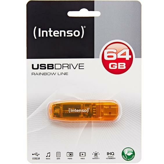 (Intenso) USB Flash drive 64GB Hi-Speed USB 2.0, Rainbow Line, ORANGE - USB2.0-64GB/Rainbow