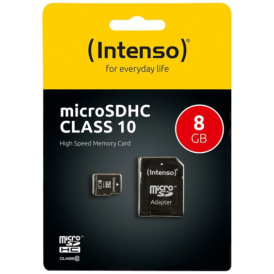 (Intenso) Micro SD Kartica 8GB Class 10 (SDHC & SDXC) sa adapterom - SDHCmicro+ad-8GB/Class10