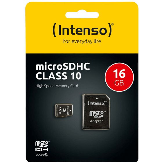 (Intenso) Micro SD Kartica 16GB Class 10 (SDHC & SDXC) sa adapterom - SDHCmicro+ad-16GB/Class10