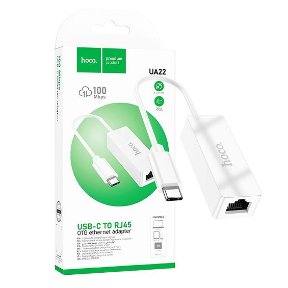 hoco. Adapter USB type C na LAN - UA22 type C