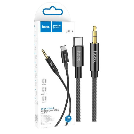 hoco. Audio kabl USB type C na 3.5 mm, 1.0 met - UPA19 Black