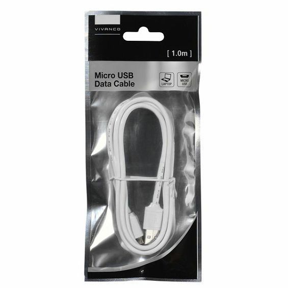 Kabel VIVANCO 35816, Micro-USB, 1m, bijeli