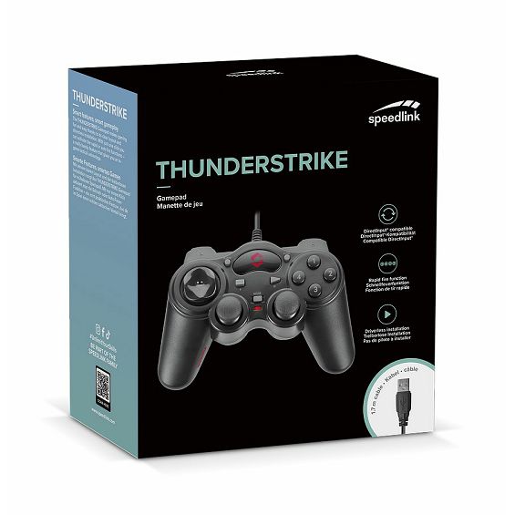 Gamepad SPEEDLINK Thunderstrike, žičani, za PC, mat crni