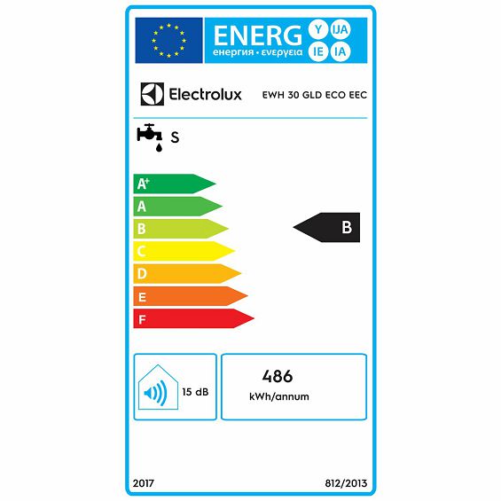 Electrolux Bojler 30 lit., Cijevni električni grijač (TEN), 2kW, IPX4 - EWH 30 GLD Eco EEC