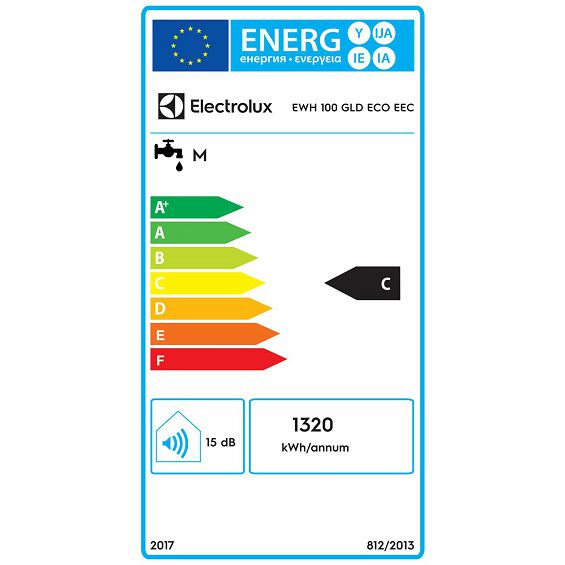 Electrolux Bojler 100 lit., Cijevni električni grijač (TEN), 2kW, IPX4 - EWH 100 GLD Eco EEC