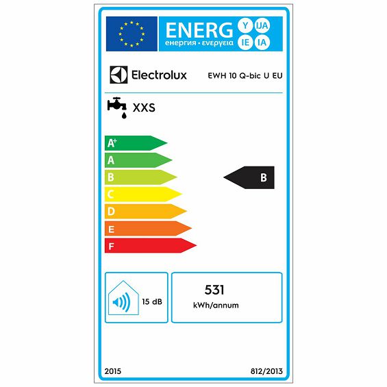 Electrolux Bojler 10 lit., Cijevni električni grijač (TEN), 2kW, IPX4 - EWH 10 Q-bic U EU