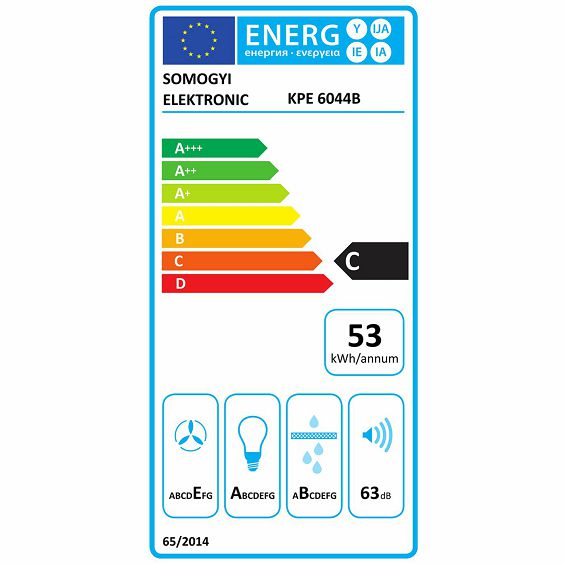 home Kuhinjska napa,  TWISTER, 105W,  60 cm, crna - KPE 6044B