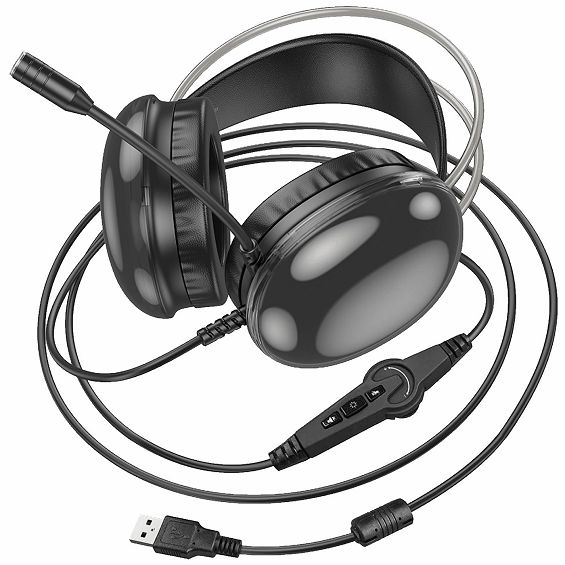 hoco. Slušalice sa mikrofonom, gaming, USB, LED - W109 Plus Rich