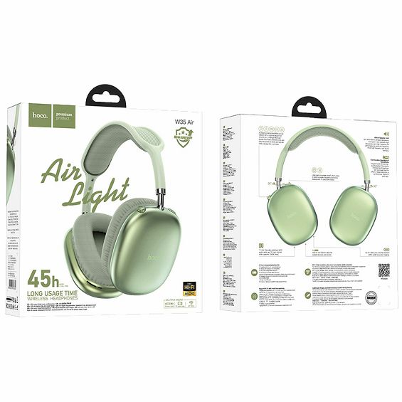 hoco. Slušalice bežične sa mikrofonom, Bluetooth, zelena - W35 Air Triumph Green