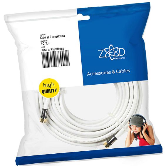 ZED electronic Antenski kabel sa F - konektorima, 3.0 met - FC/3,0