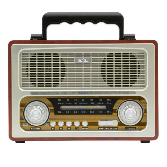 SAL Retro radio + BT bežični zvučnik, 4in1, FM, MP3, AUX - RRT 3B