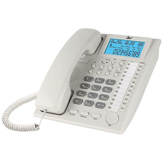 MeanIT Telefon analogni, stolni, LCD zaslon, bijeli - ST200 White