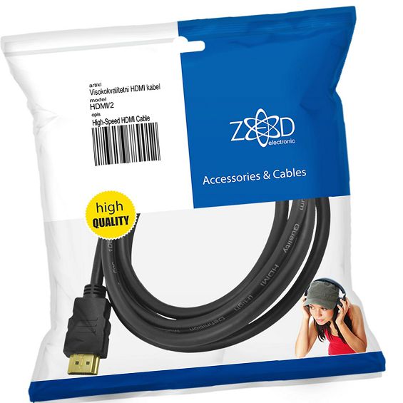 ZED electronic HDMI kabel, 2.0 met - HDMI/2