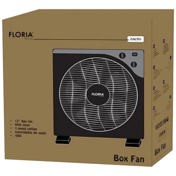 Floria Ventilator, podni, promjer 30 cm, timer, 40 W, crni - ZLN2355/BK