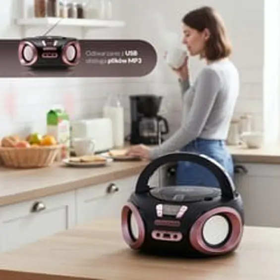 Adler AD 1181BC prijenosni boombox CD/MP3 s FM radiom, USB i AUX ulazom