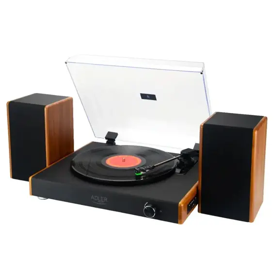 Adler AD 1915 Gramofon s USB-om i Bluetoothom – Stereo Zvučnici 2 × 10 W, USB Snimanje i 3 Brzine
