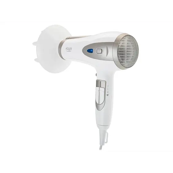 Adler AD 2248WC Sušilo za Kosu s Ionizacijom – 2200 W, Difuzor i Koncentrator, Bijela/Šampanjac