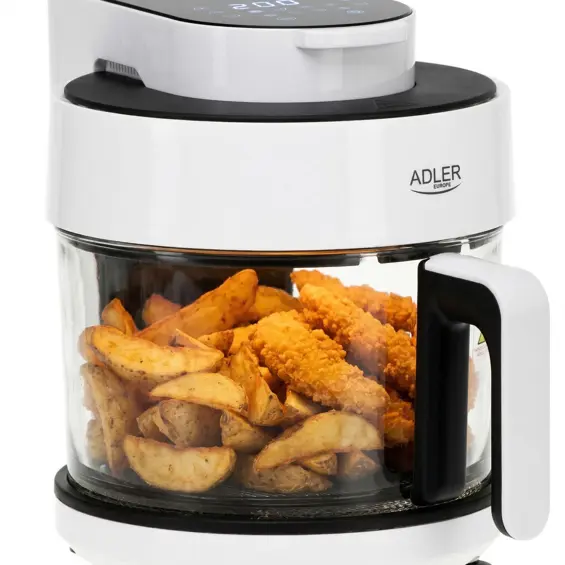 Adler AD 6316 Friteza na Vrući Zrak sa Staklenom Posudom 3 L – 1200 W, 8 Programa, LED Zaslon