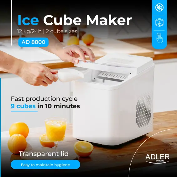 Adler AD 8800 ledomat – 12 kg leda dnevno