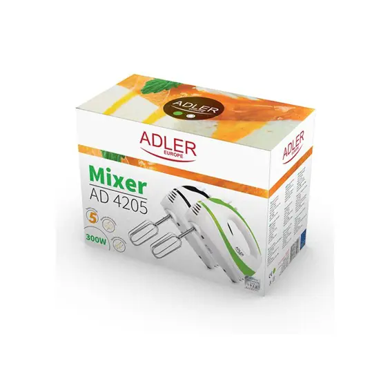 Adler AD4205G Ručni mikser 300 W – Bijelo-zelena boja