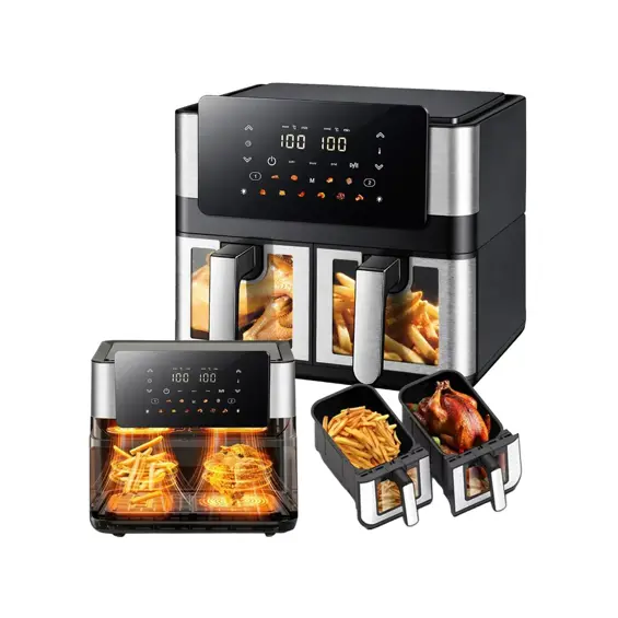 Air Fryer RC-K-2367 friteza na vrući zrak 8 L – 2 × 4 L, 2000 W, 12 programa