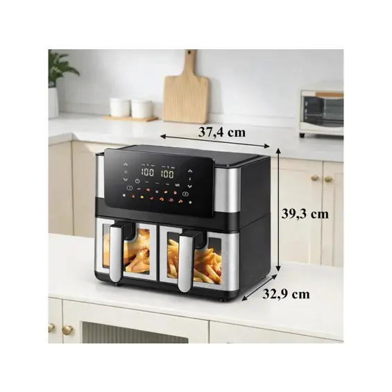 Air Fryer RC-K-2367 friteza na vrući zrak 8 L – 2 × 4 L, 2000 W, 12 programa