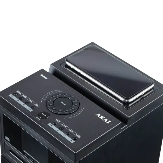 AKAI Aerobeat Pillar Aktivni Zvučnik, 60W RMS, Drveno Kućište, CD, FM, AUX, Bluetooth, LED