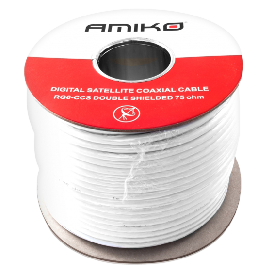 Amiko Koaksijalni kabel RG-6, CCS, 90dB, 100 met., motalica - RG6/90db - 100m REEL