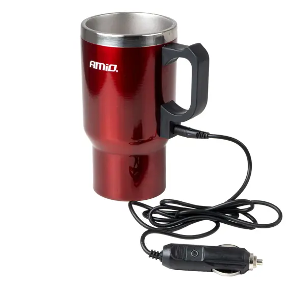 AMiO 02177 električni termo lončić za automobil 12 V, 450 ml, crveni