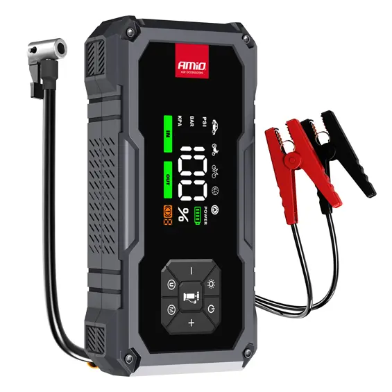 AMiO 04674 Jump Starter 4u1 PRO 600 A – 7200 mAh, kompresor 150 PSI, powerbank i LED