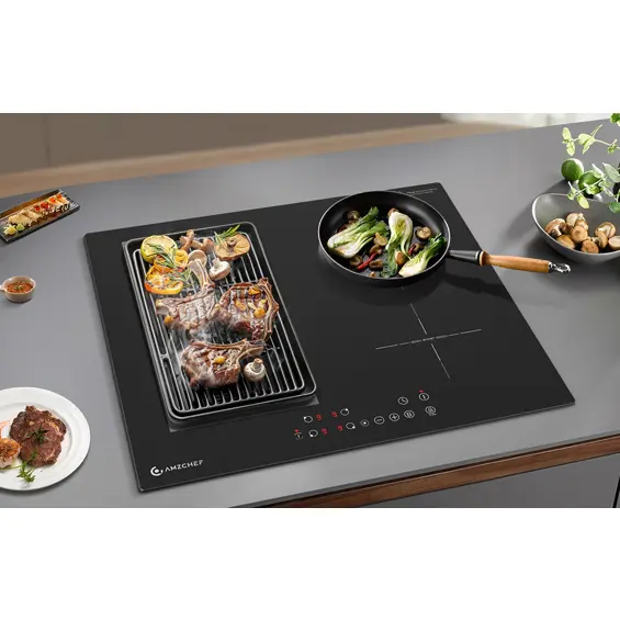AMZCHEF CE-FS-I72S-FFDD07 ugradbena indukcijska ploča 4 zone 7200 W Flex Zone
