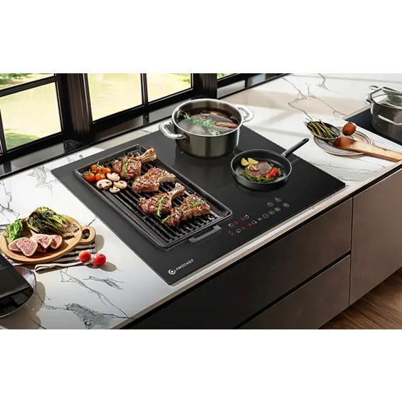 AMZCHEF CE-FS-I72S-FFDD07 ugradbena indukcijska ploča 4 zone 7200 W Flex Zone