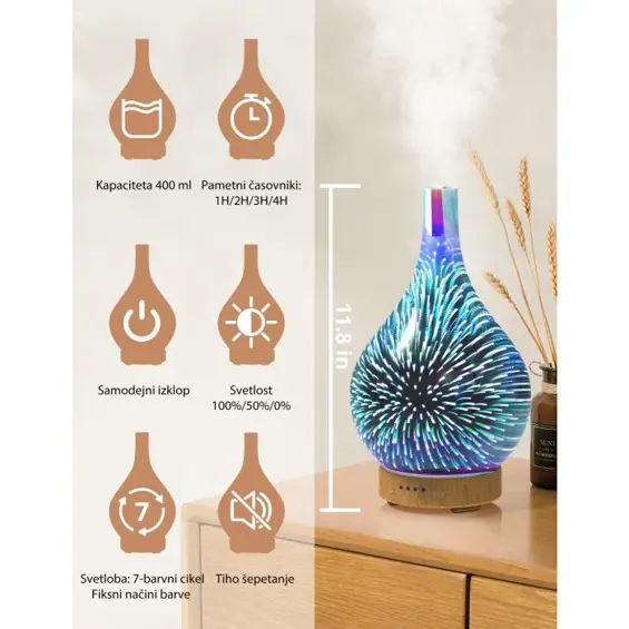 Anjou 3D Fireworks ADA022 difuzor eteričnih ulja s efektom “vatrometa