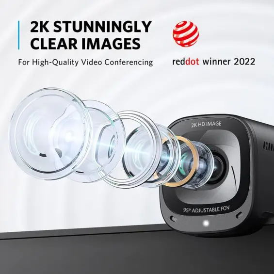 Anker PowerConf C200 2K Web Kamera - Profesionalna ultra-jasna slika za video pozive