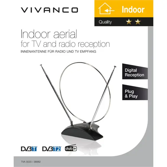 Antena VIVANCO VVANTCIRCLE2AN (38882), unutarnja, prstenast dizajn, podesiva