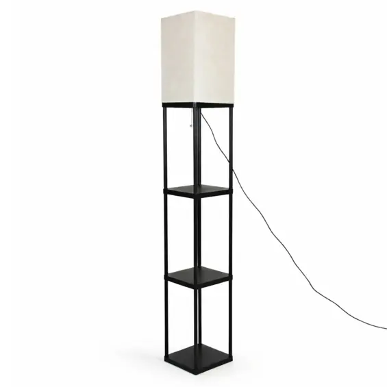 APTEL ZD178 – Podna lampa s 3 police, E27, visina 164 cm, crna/bijela