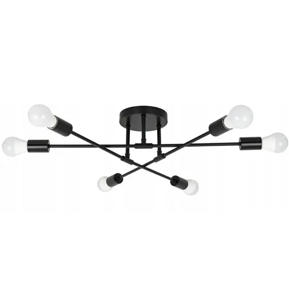 APTEL ZD74N LOFT stropna lampa / luster 6 × E27 – crna