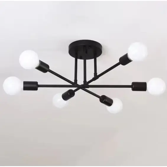 APTEL ZD74N LOFT stropna lampa / luster 6 × E27 – crna