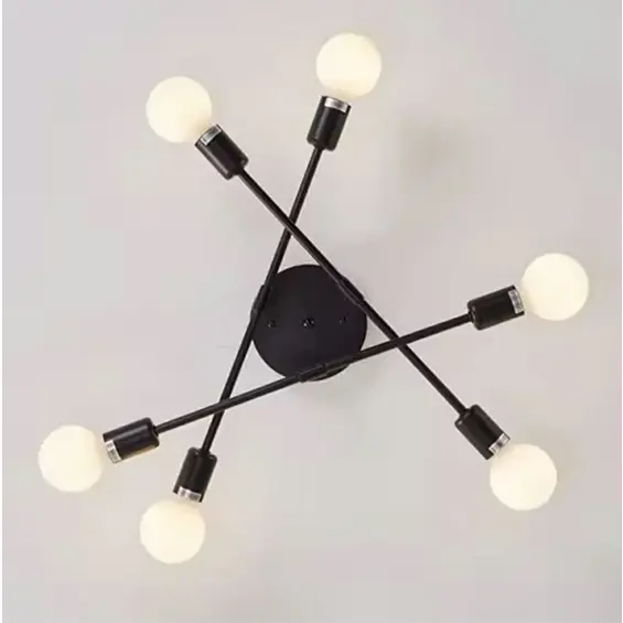APTEL ZD74N LOFT stropna lampa / luster 6 × E27 – crna