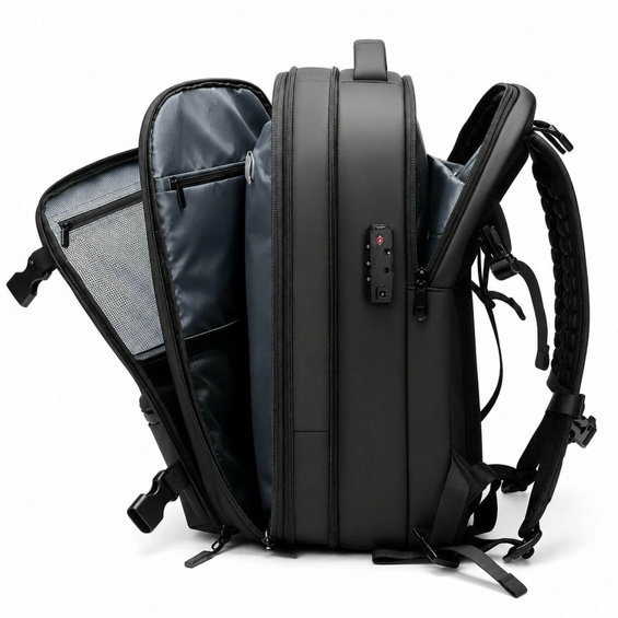 ATL DA661-Putni vakuumski ruksak za avion 29 × 20 × 48 cm – proširivi ruksak za laptop 15", vakuumska kompresija, električna pumpa