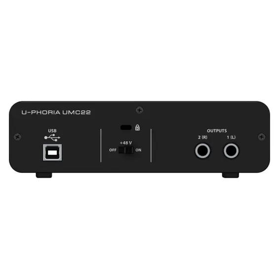 Behringer UMC22 USB Audio Sučelje – 2x2, MIDAS Mikrofonsko Pretpojačalo, 48 V Phantom Power