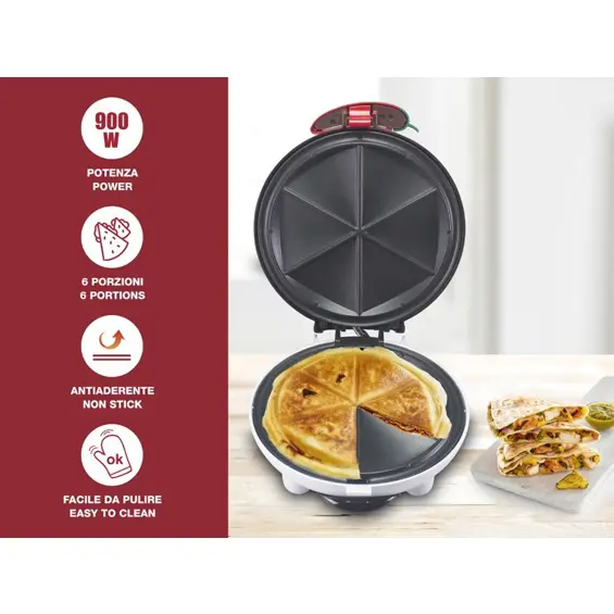 Beper P101CUD600 Party Line Happy Hour grill za quesadille i panzerotte, 900 W