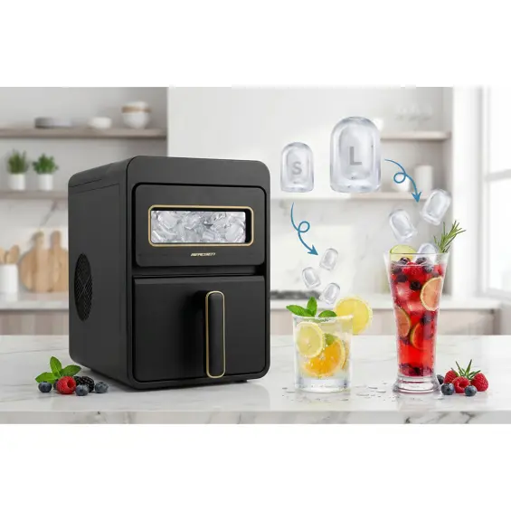 Berdsen BD-421 ledomat 112 W – 12 kg/24 h, spremnik 1,1 L, 2 veličine leda, AutoClean, crni