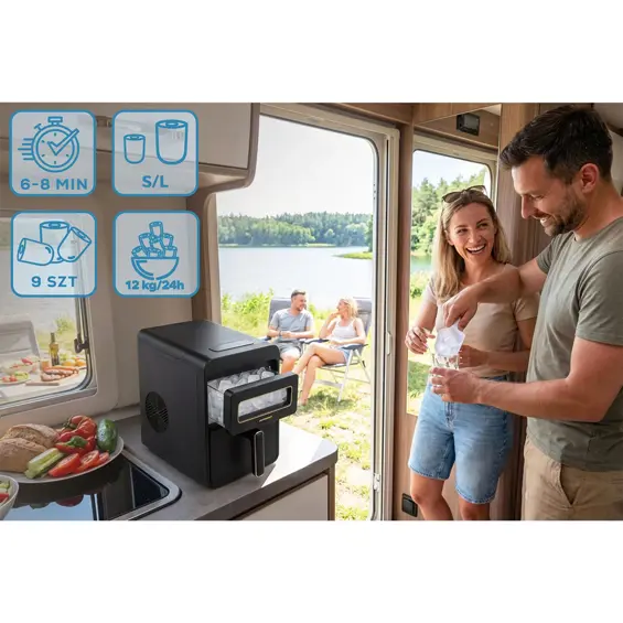 Berdsen BD-421 ledomat 112 W – 12 kg/24 h, spremnik 1,1 L, 2 veličine leda, AutoClean, crni